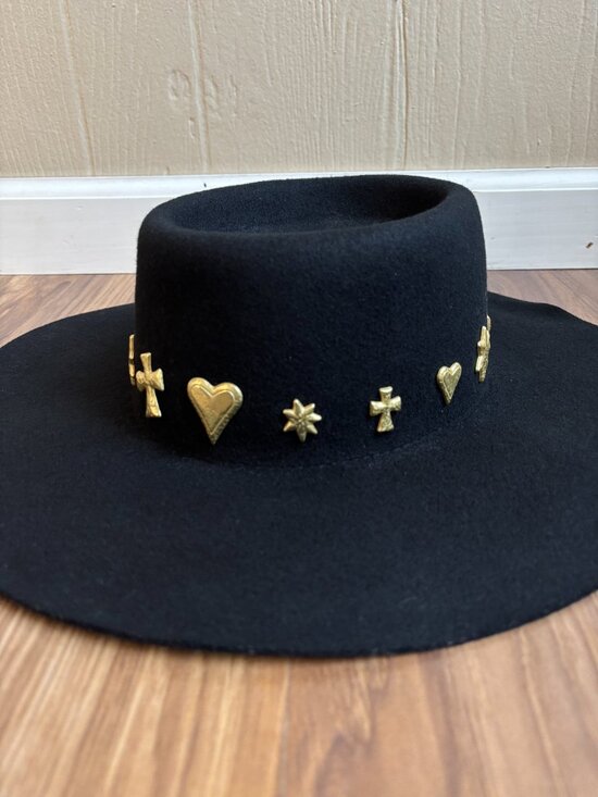 Lack of Color Celestial Black Australian Wool Boater Hat main image 7